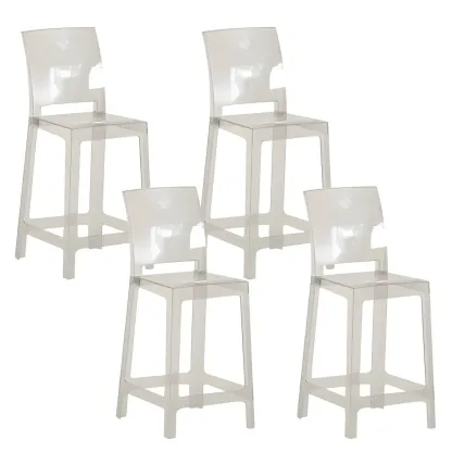 Modern Acrylic Smooth Elegant Circular Backrest Bar Stool Image - 57