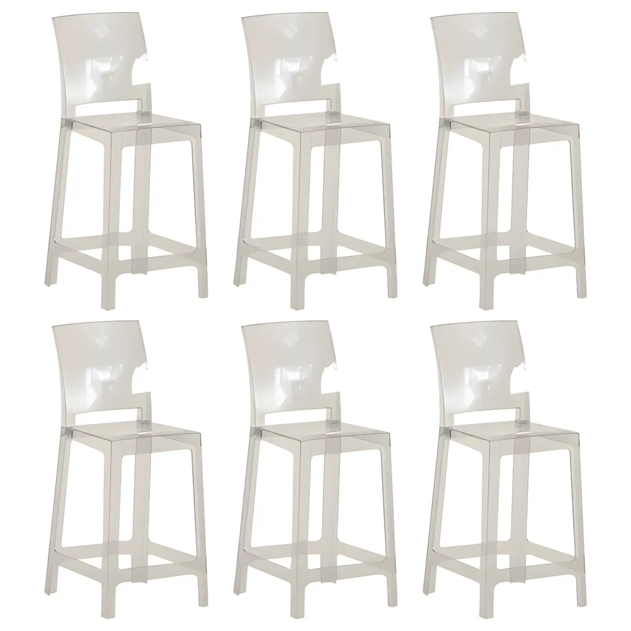 Modern Acrylic Smooth Elegant Circular Backrest Bar Stool Image - 58 | homeyfad
