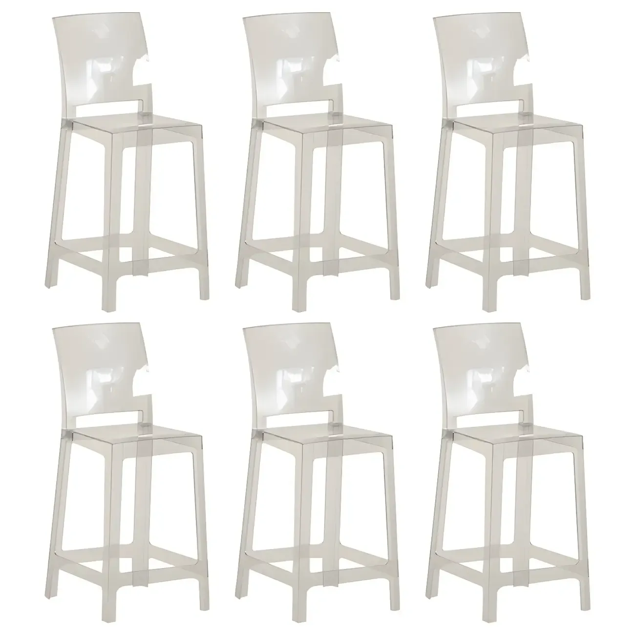 Modern Acrylic Smooth Elegant Circular Backrest Bar Stool Image - 58