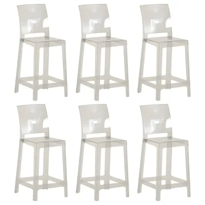 Modern Acrylic Smooth Elegant Circular Backrest Bar Stool Image - 58