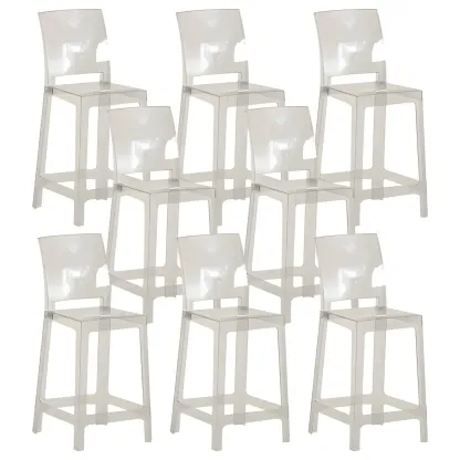 Modern Acrylic Smooth Elegant Circular Backrest Bar Stool Image - 59