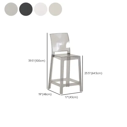 Modern Acrylic Smooth Elegant Circular Backrest Bar Stool Image - 62