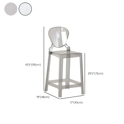Modern Acrylic Smooth Elegant Circular Backrest Bar Stool Image - 65