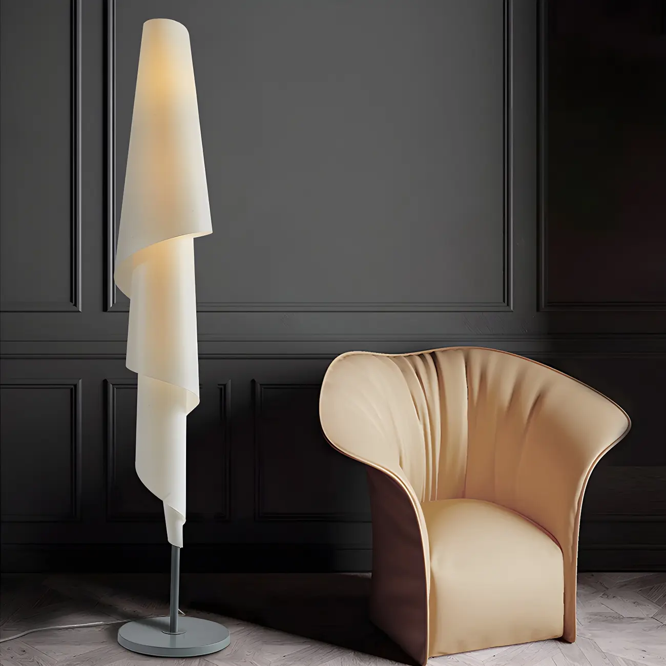 Modern Spiral Plastic Floor Lamp for Living Room Image - 1 | homeyfad