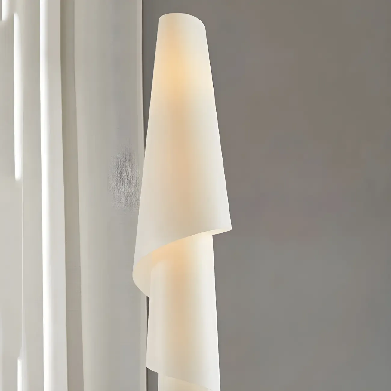 Modern Spiral Plastic Floor Lamp for Living Room Image - 4