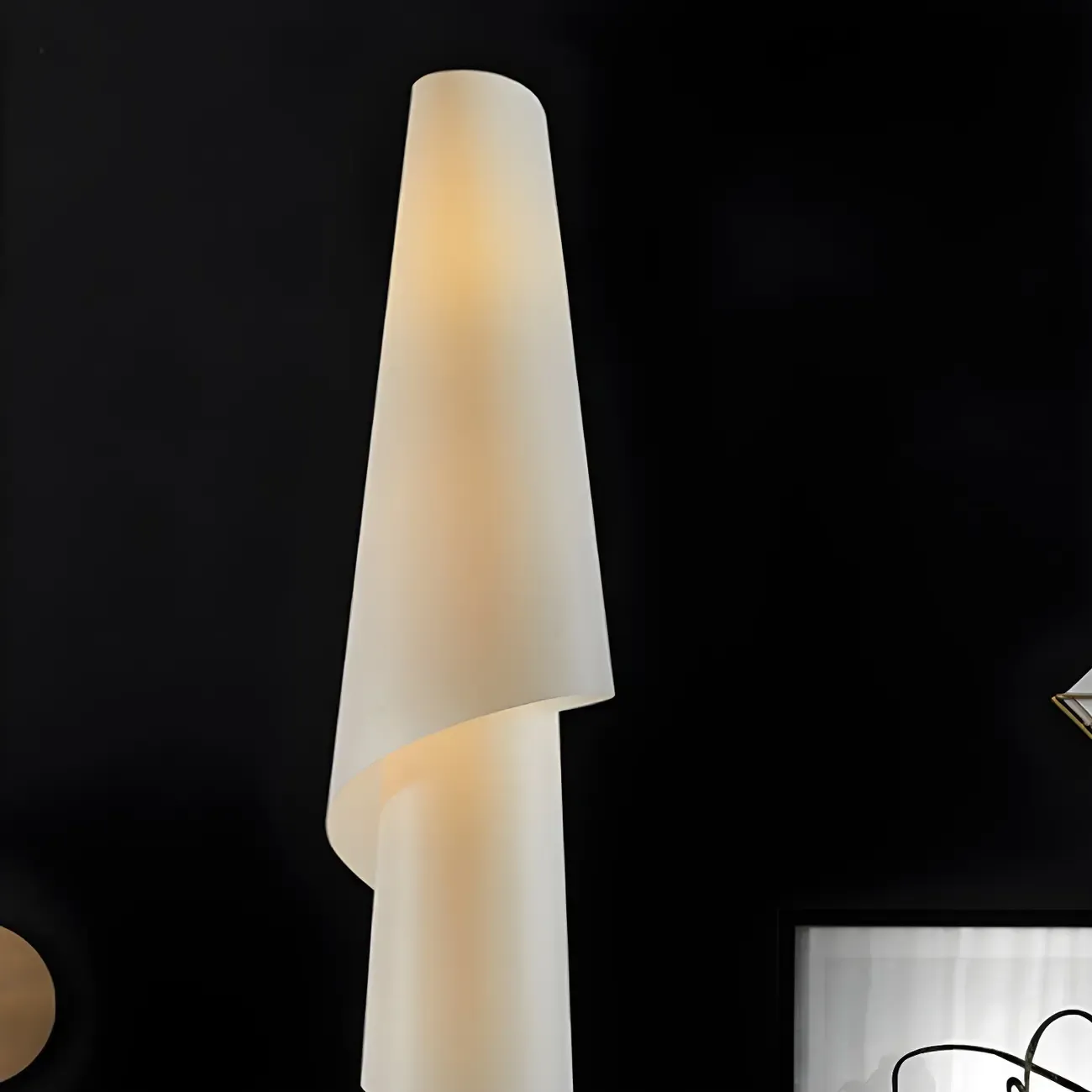 Modern Spiral Plastic Floor Lamp for Living Room Image - 8