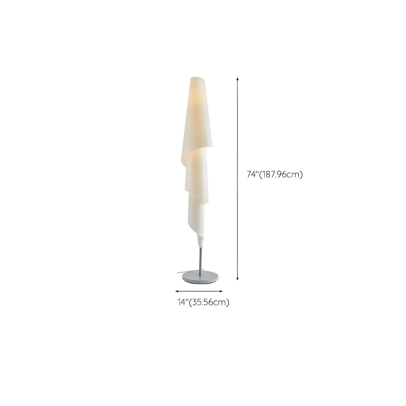 Unique White Spiral LED Floor Lamp for Living Room Decor  #size