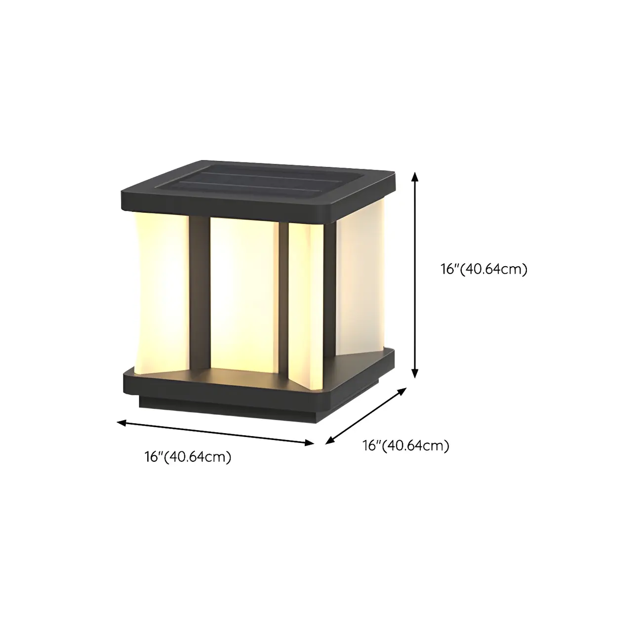 Modern Black Solar Square Outdoor Post Lights | homeyfad