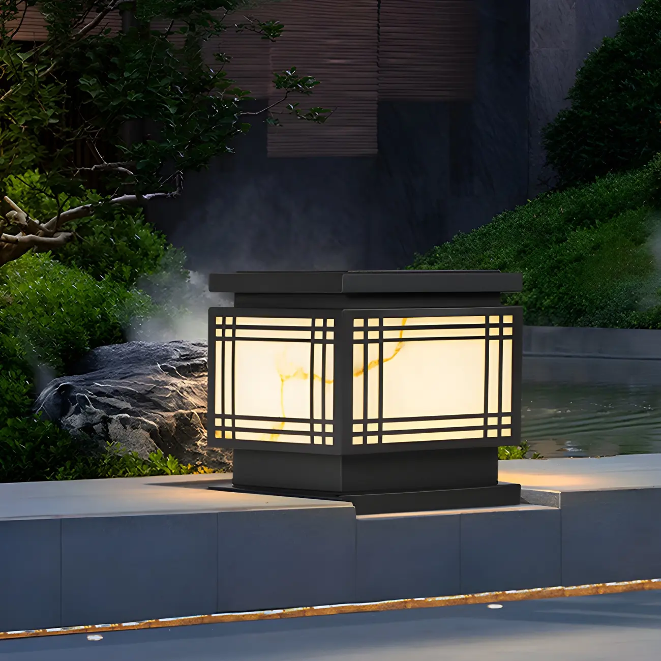 Solar Black Metal Rectangular Post Cap Light Image - 1 | homeyfad