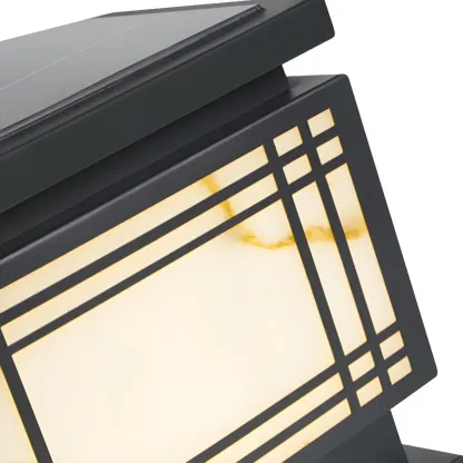 Solar Black Metal Rectangular Post Cap Light Image - 10
