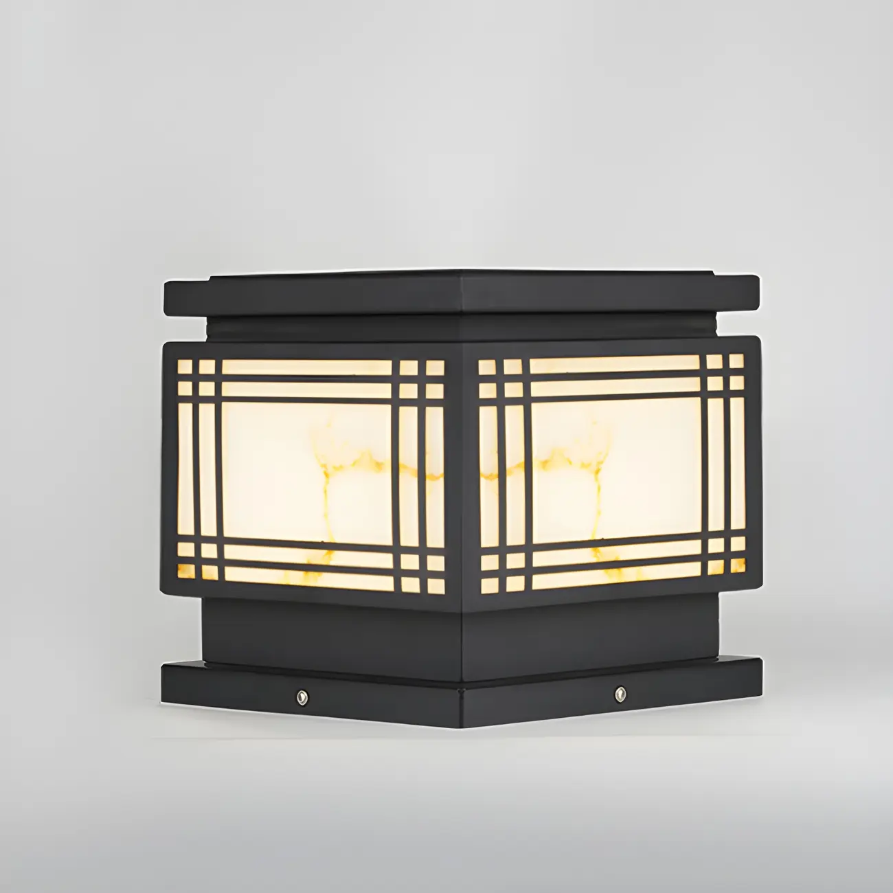 Solar Black Metal Rectangular Post Cap Light Image - 8 | homeyfad