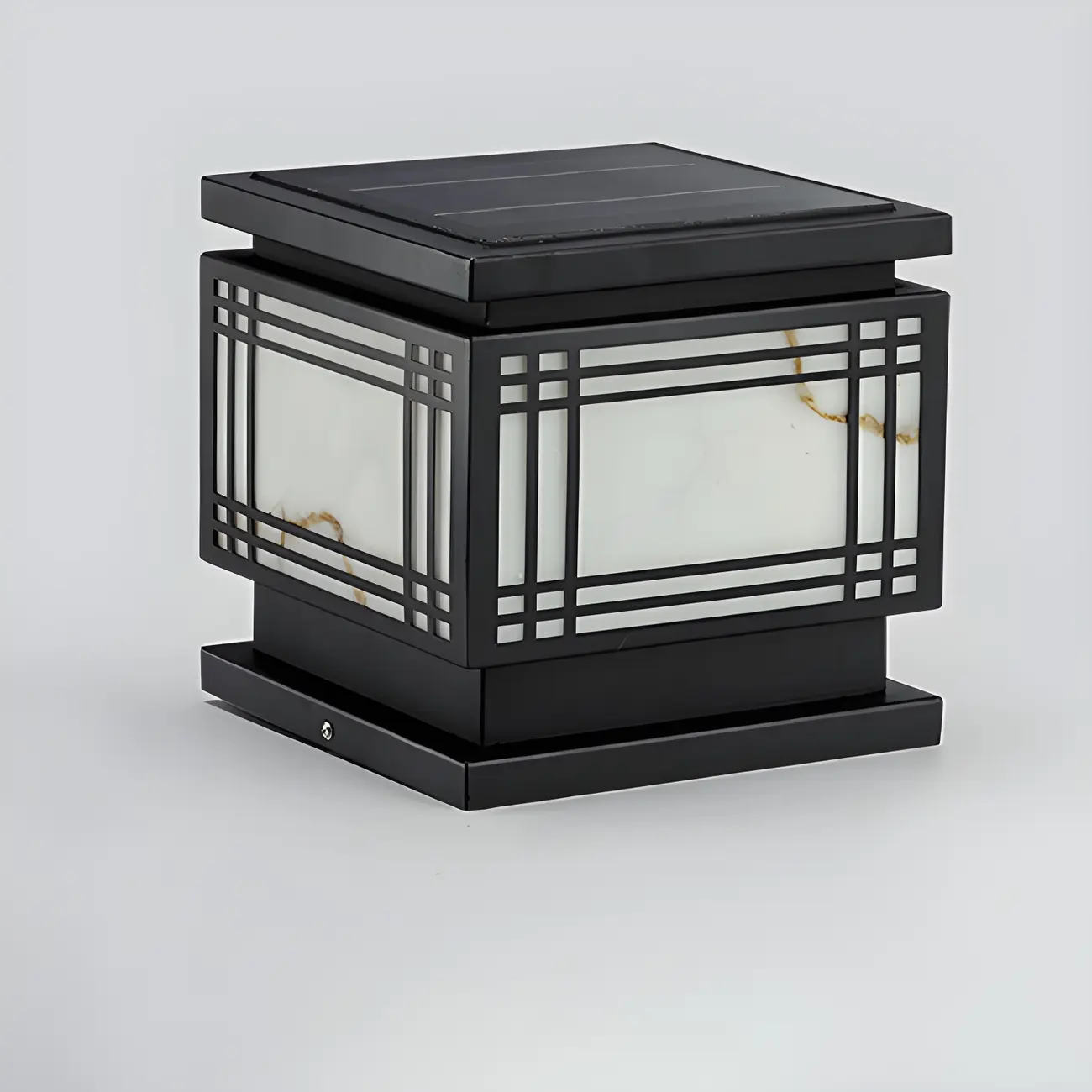 Solar Black Metal Rectangular Post Cap Light Image - 7 | homeyfad