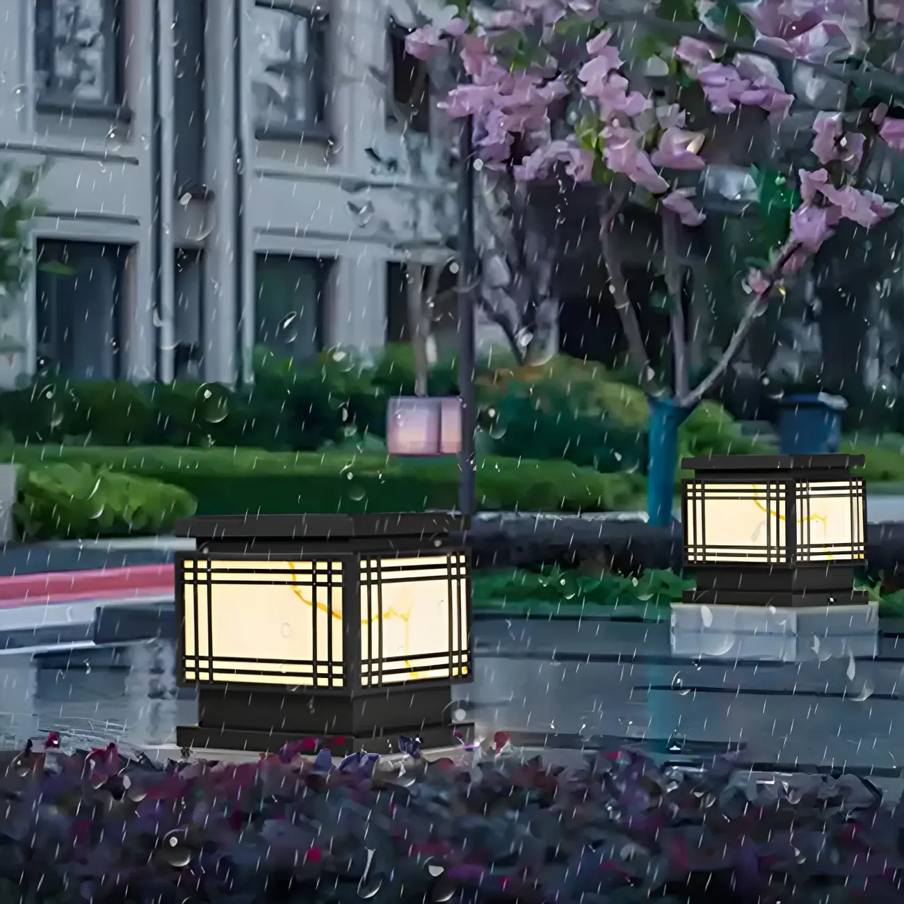 Solar Black Metal Rectangular Post Cap Light Image - 5