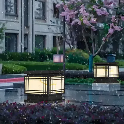 Solar Black Metal Rectangular Post Cap Light Image - 5