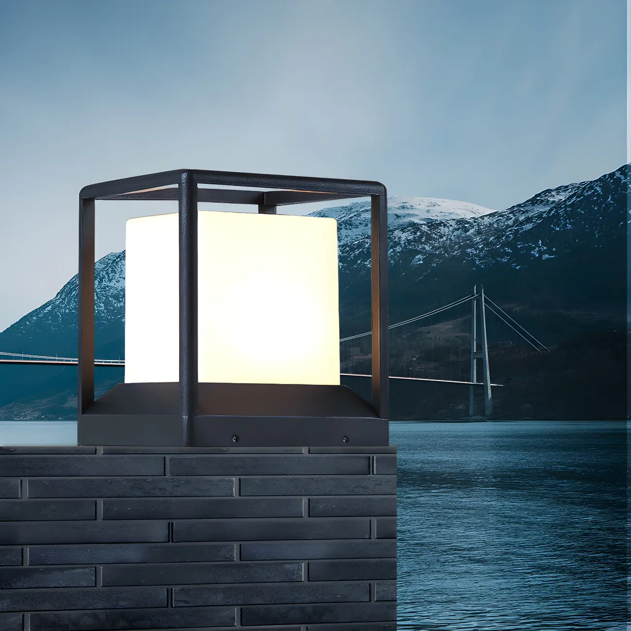 Outdoor Waterproof Metal Cube Post Cap Light Image - 3 | homeyfad