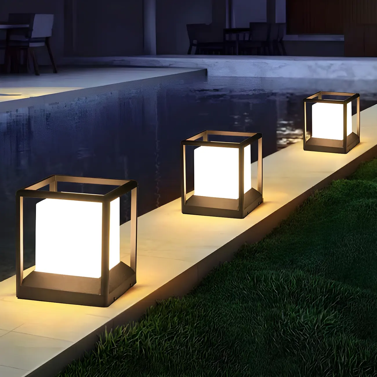 Outdoor Waterproof Metal Cube Post Cap Light Image - 6 | homeyfad
