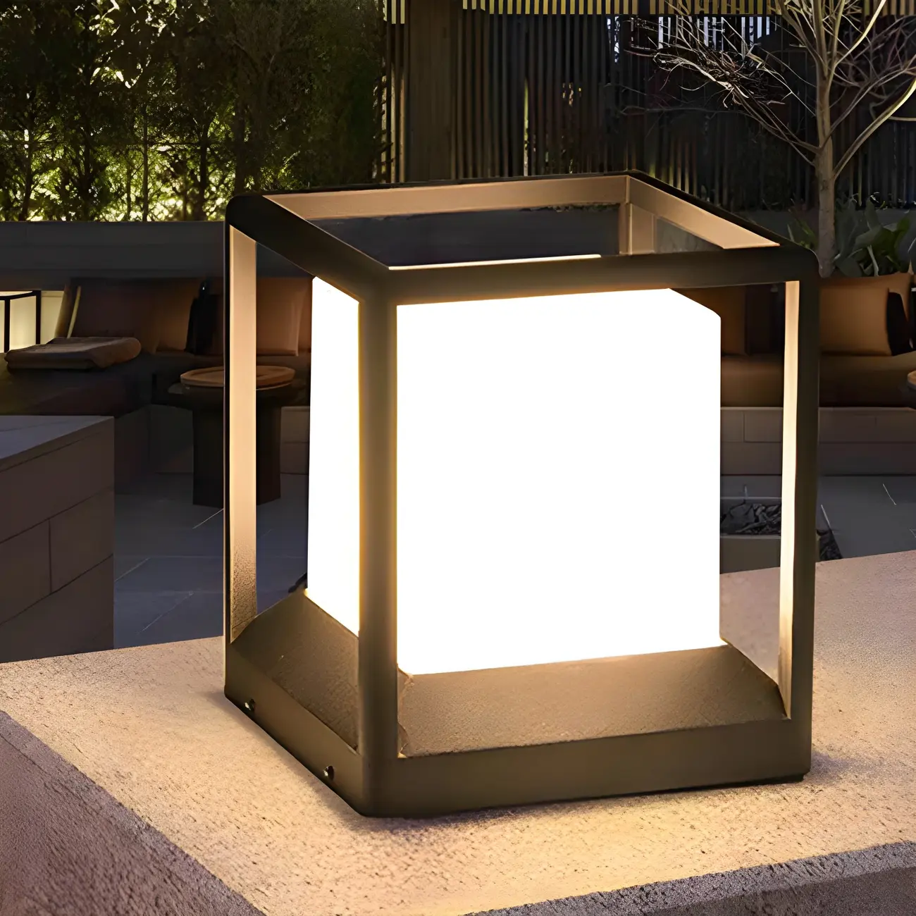 Outdoor Waterproof Metal Cube Post Cap Light Image - 7 | homeyfad