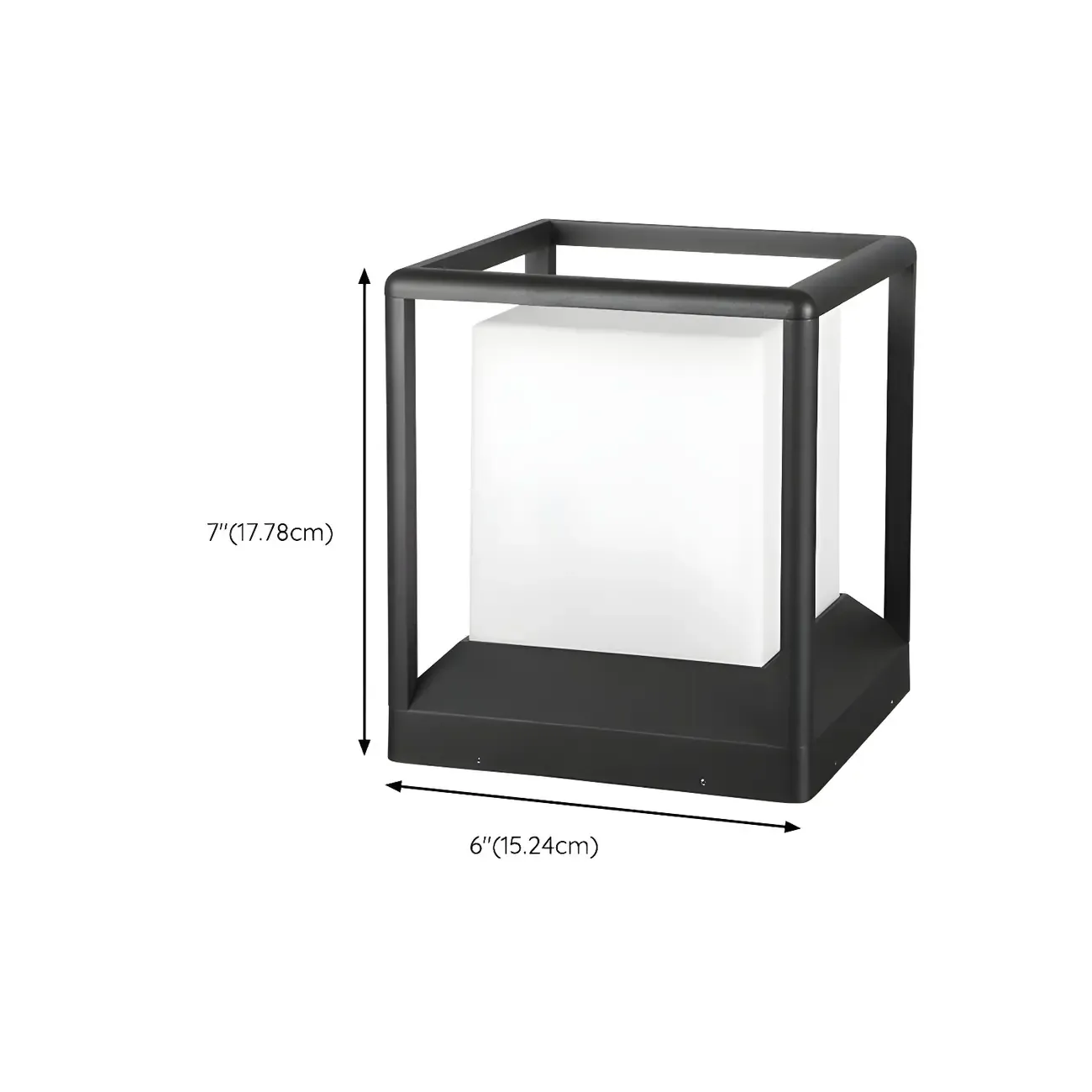 Outdoor Waterproof Metal Cube Post Cap Light #size