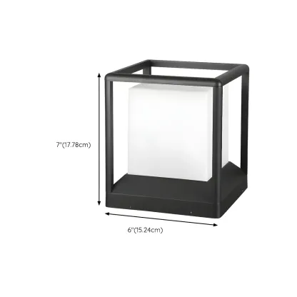 Outdoor Waterproof Metal Cube Post Cap Light #size