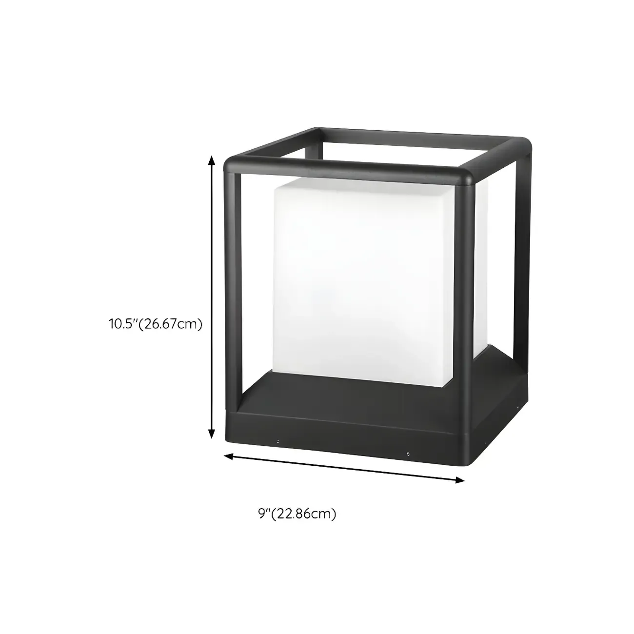 Outdoor Waterproof Metal Cube Post Cap Light Image - 13