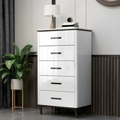 Elegant White Wooden Dresser & Chest with Drawers Image - 1