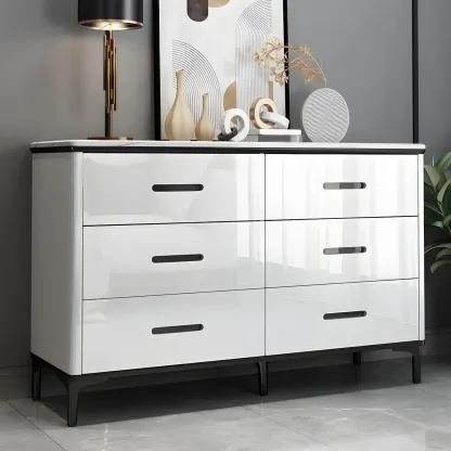 Elegant White Wooden Dresser & Chest with Drawers Image - 7