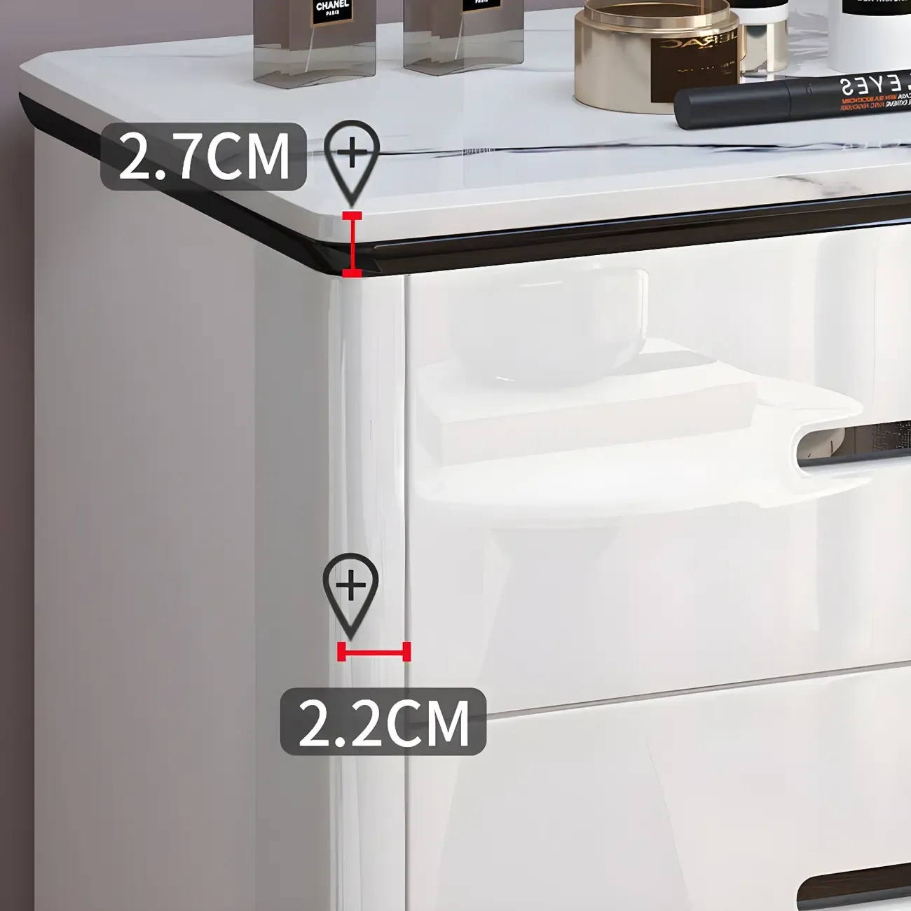 Elegant White Wooden Dresser & Chest with Drawers Image - 9