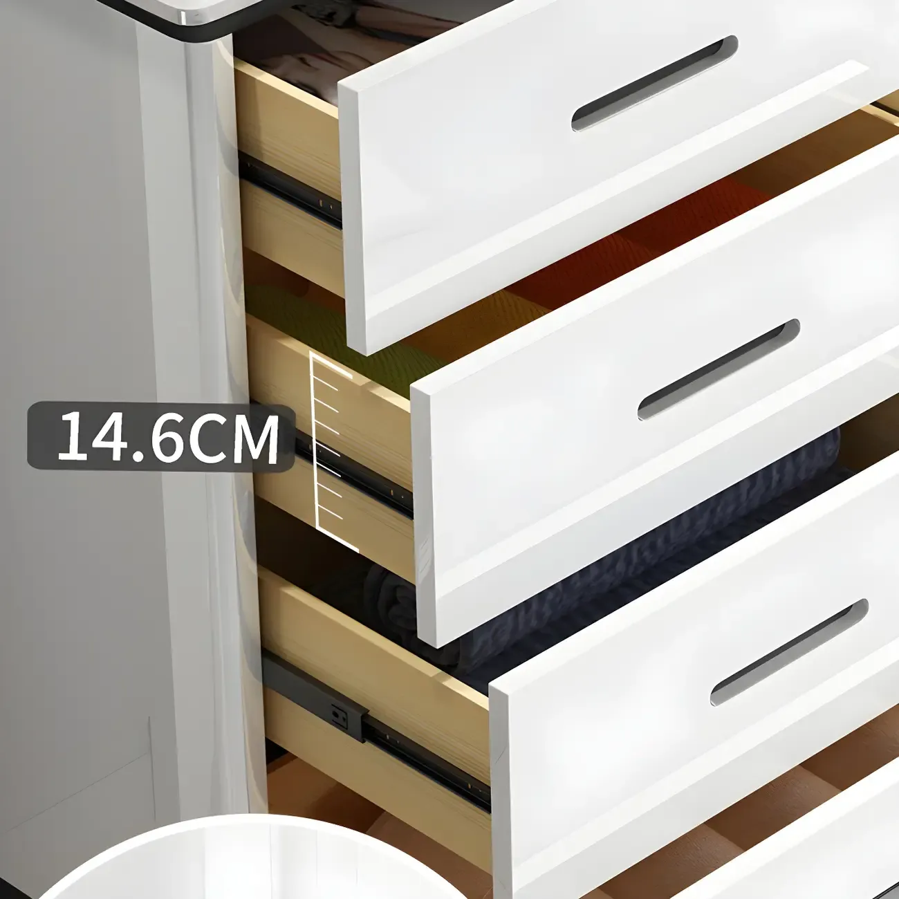 Elegant White Wooden Dresser & Chest with Drawers Image - 10