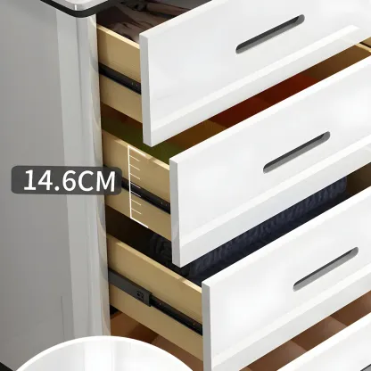 Elegant White Wooden Dresser & Chest with Drawers Image - 10