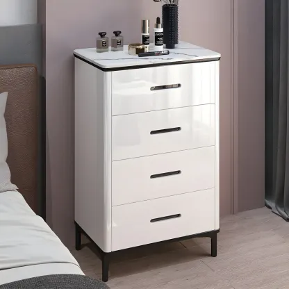 Elegant White Wooden Dresser & Chest with Drawers Image - 17