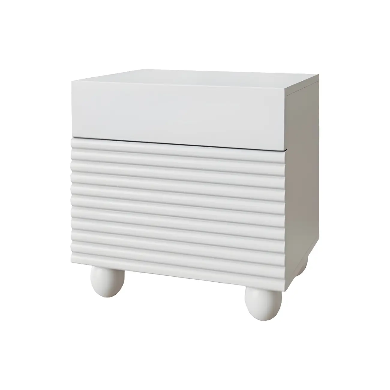 Narrow Cubic 2-Drawer Wood Small Bedside Table Image - 6 | homeyfad