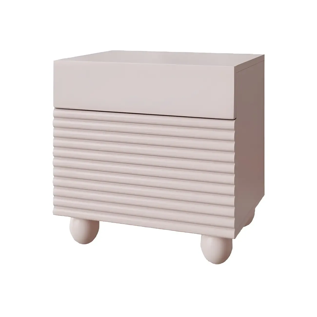 Narrow Cubic 2-Drawer Wood Small Bedside Table Image - 8