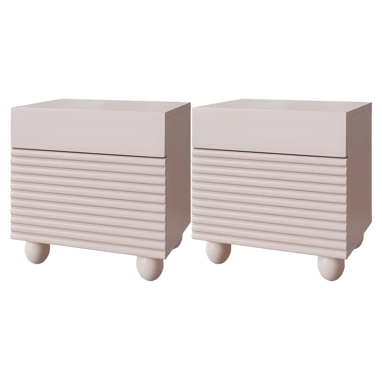 Narrow Cubic 2-Drawer Wood Small Bedside Table Image - 9 | homeyfad