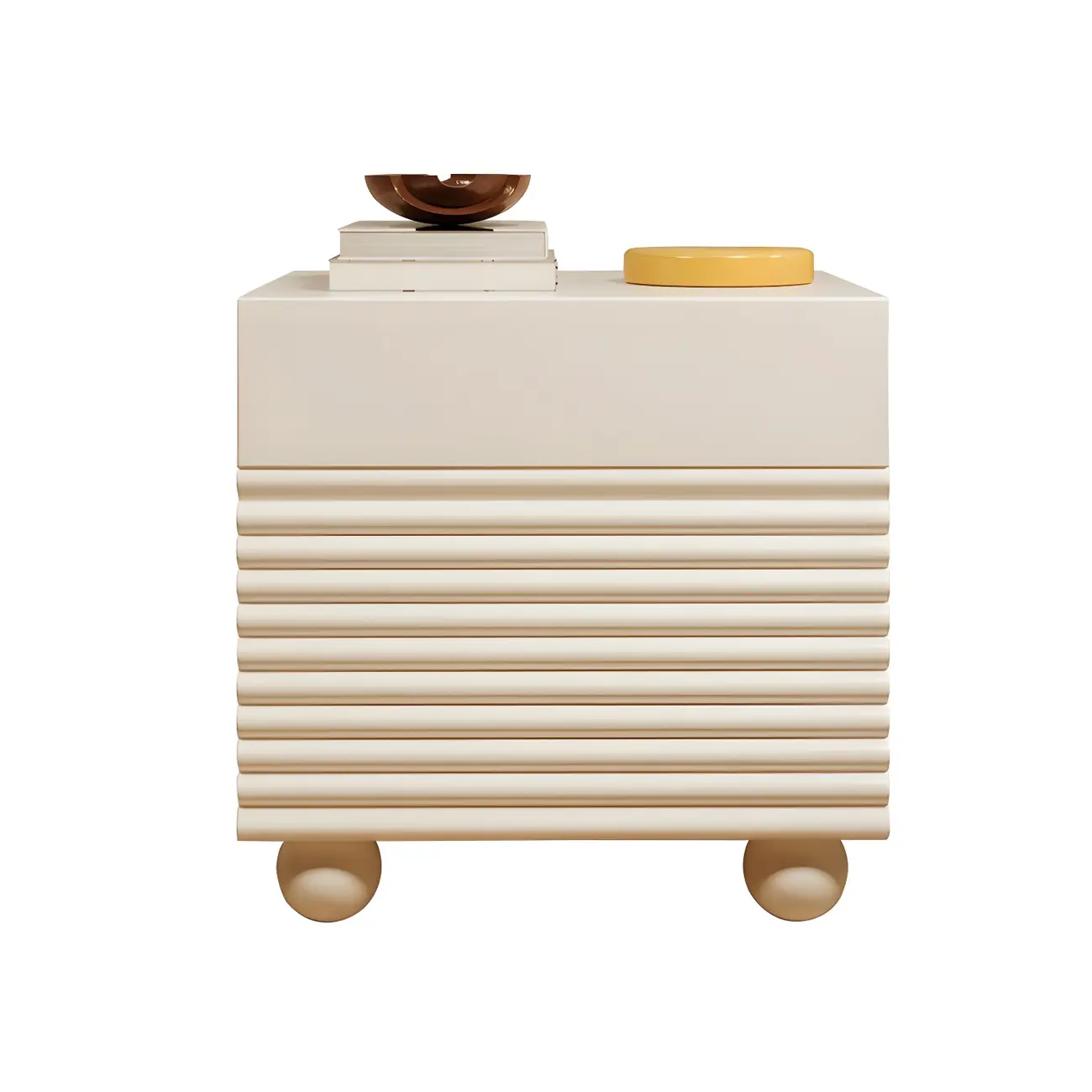 Narrow Cubic 2-Drawer Wood Small Bedside Table Image - 11 | homeyfad