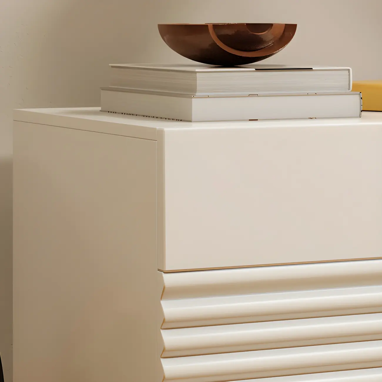 Narrow Cubic 2-Drawer Wood Small Bedside Table Image - 12 | homeyfad