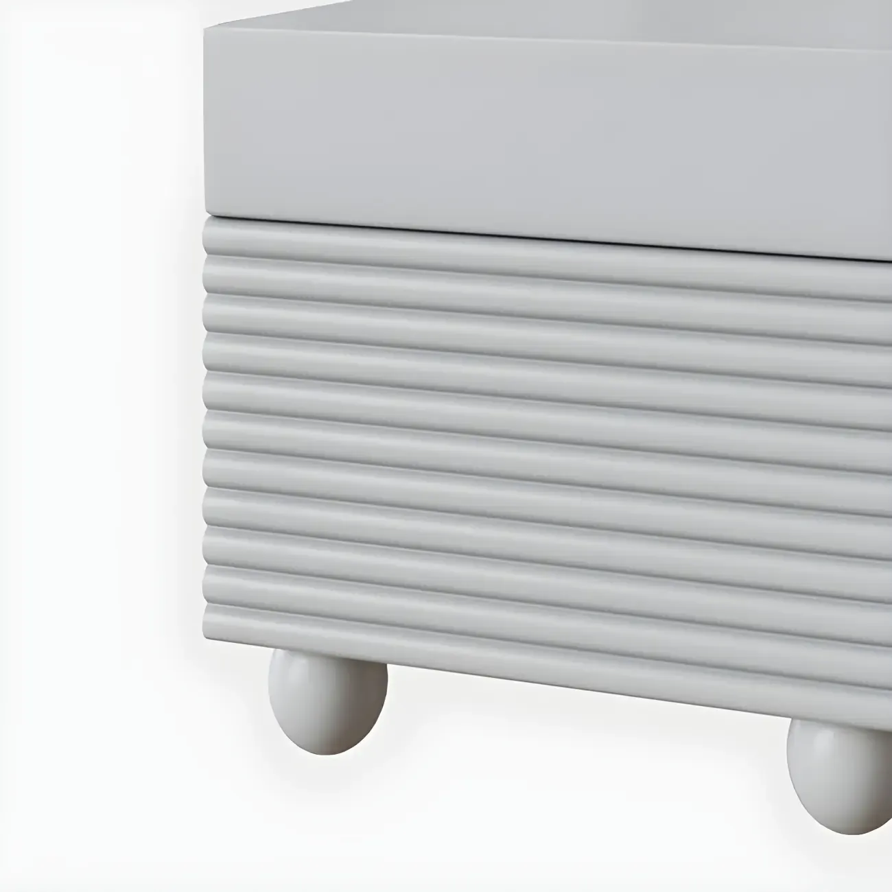 Narrow Cubic 2-Drawer Wood Small Bedside Table Image - 14