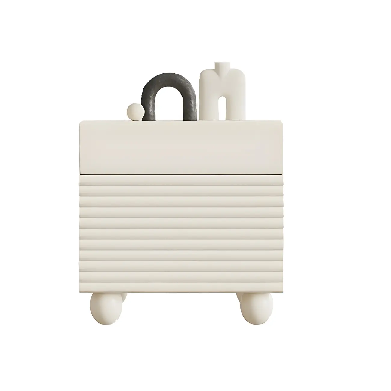 Narrow Cubic 2-Drawer Wood Small Bedside Table Image - 15 | homeyfad