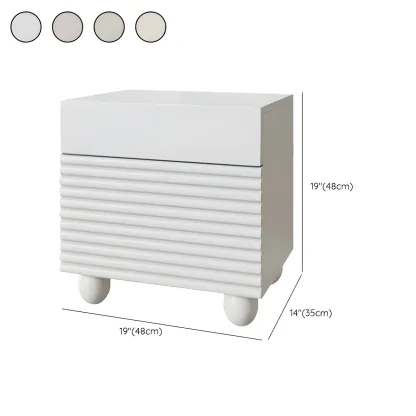 Narrow Cubic 2-Drawer Wood Small Bedside Table #size