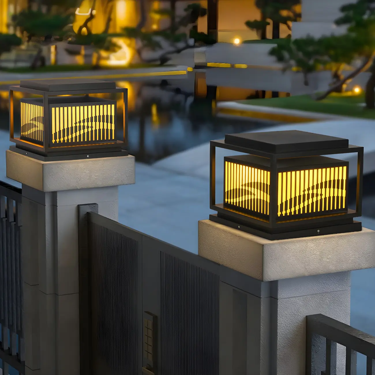  Waterproof Outdoor Wired Rectangular Post Cap Light Image - 3 | homeyfad