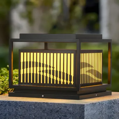  Waterproof Outdoor Wired Rectangular Post Cap Light Image - 4