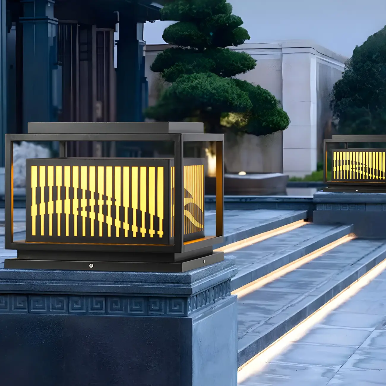  Waterproof Outdoor Wired Rectangular Post Cap Light Image - 5 | homeyfad