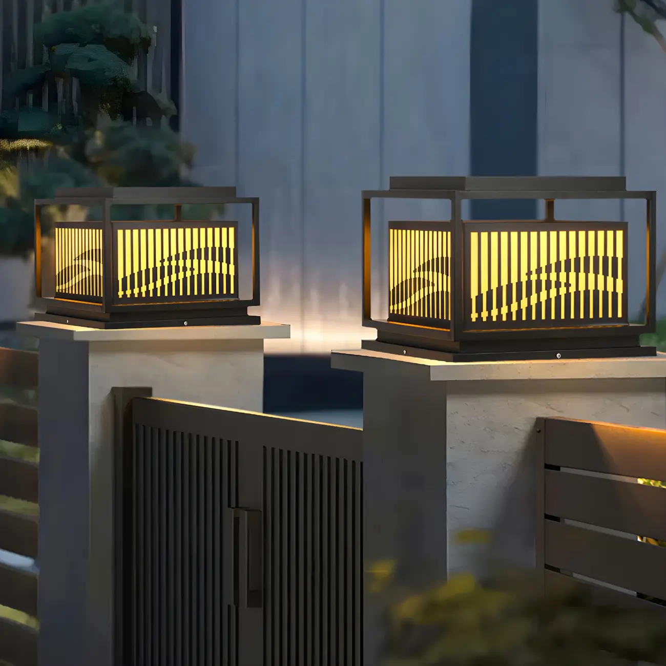  Waterproof Outdoor Wired Rectangular Post Cap Light Image - 13 | homeyfad