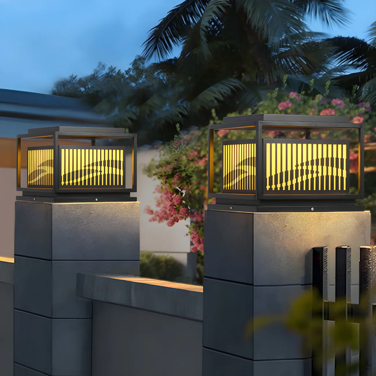  Waterproof Outdoor Wired Rectangular Post Cap Light Image - 14 | homeyfad