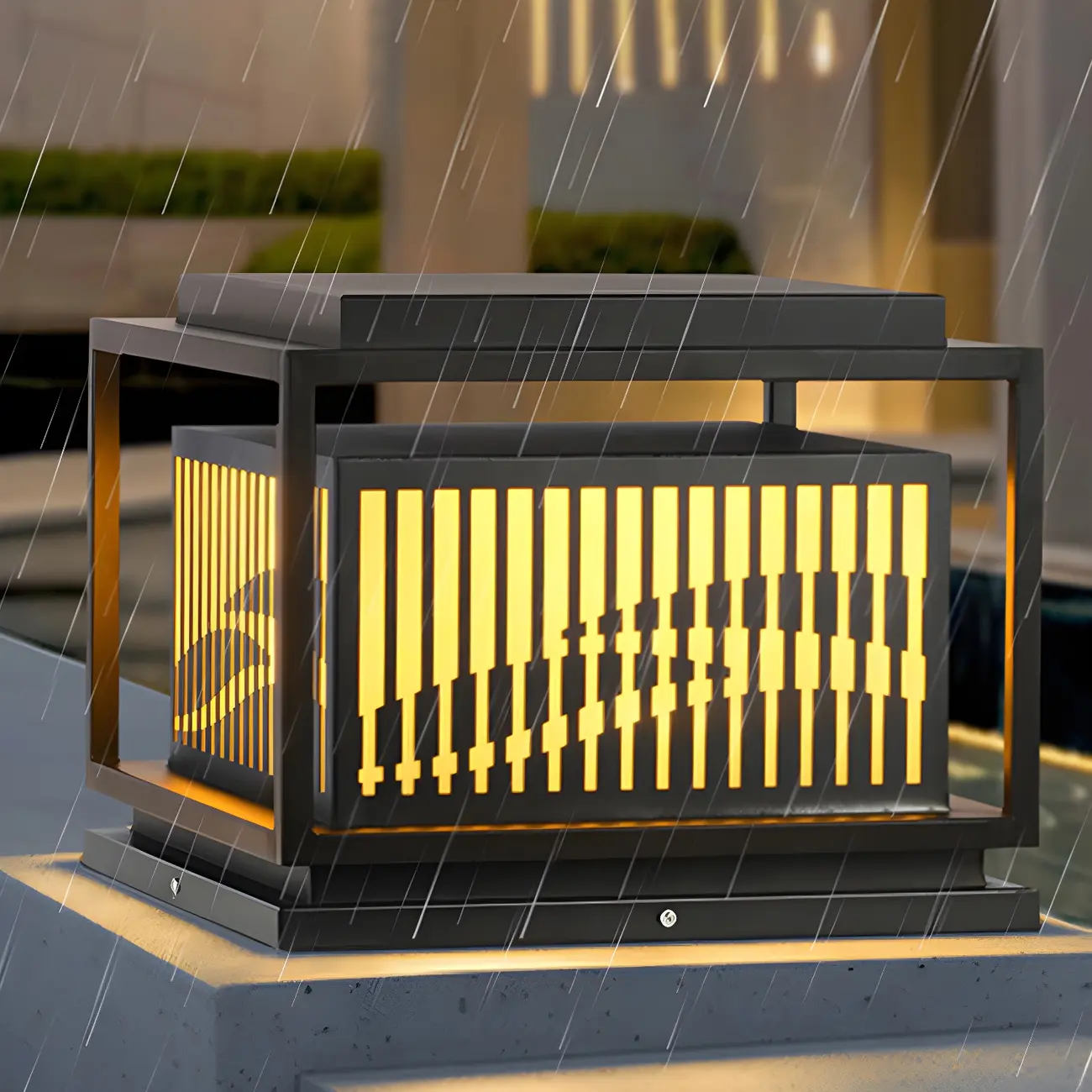  Waterproof Outdoor Wired Rectangular Post Cap Light Image - 16 | homeyfad