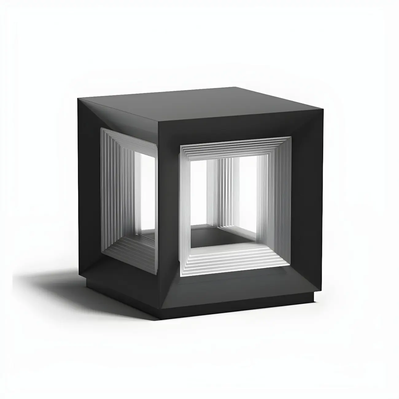 Modern Metal Black Geometric LED Post Cap Light Image - 13 | homeyfad