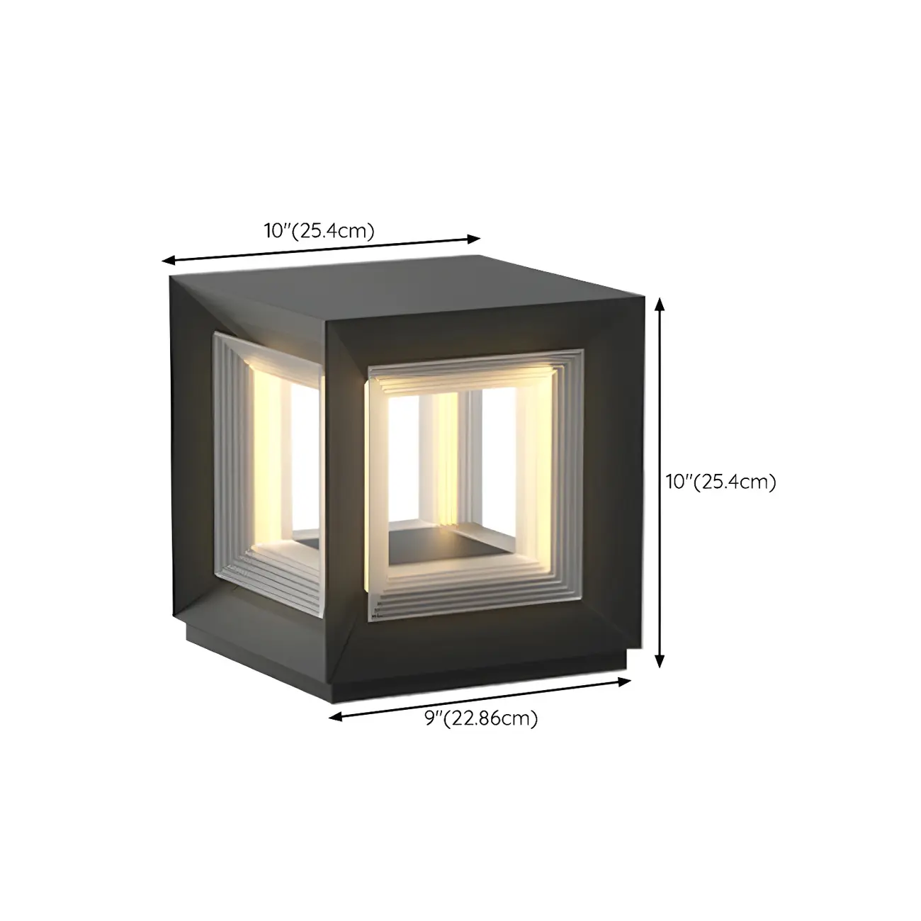 Modern Metal Black Geometric LED Post Cap Light Image - 20 | homeyfad
