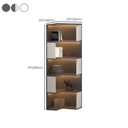 Contemporary Wooden Corner Display Cabinet with Lighting Image - 14