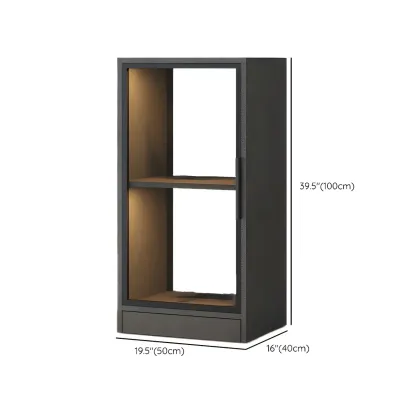 Modern Wooden Display Cabinet with Acrylic Doors & Lighting #size