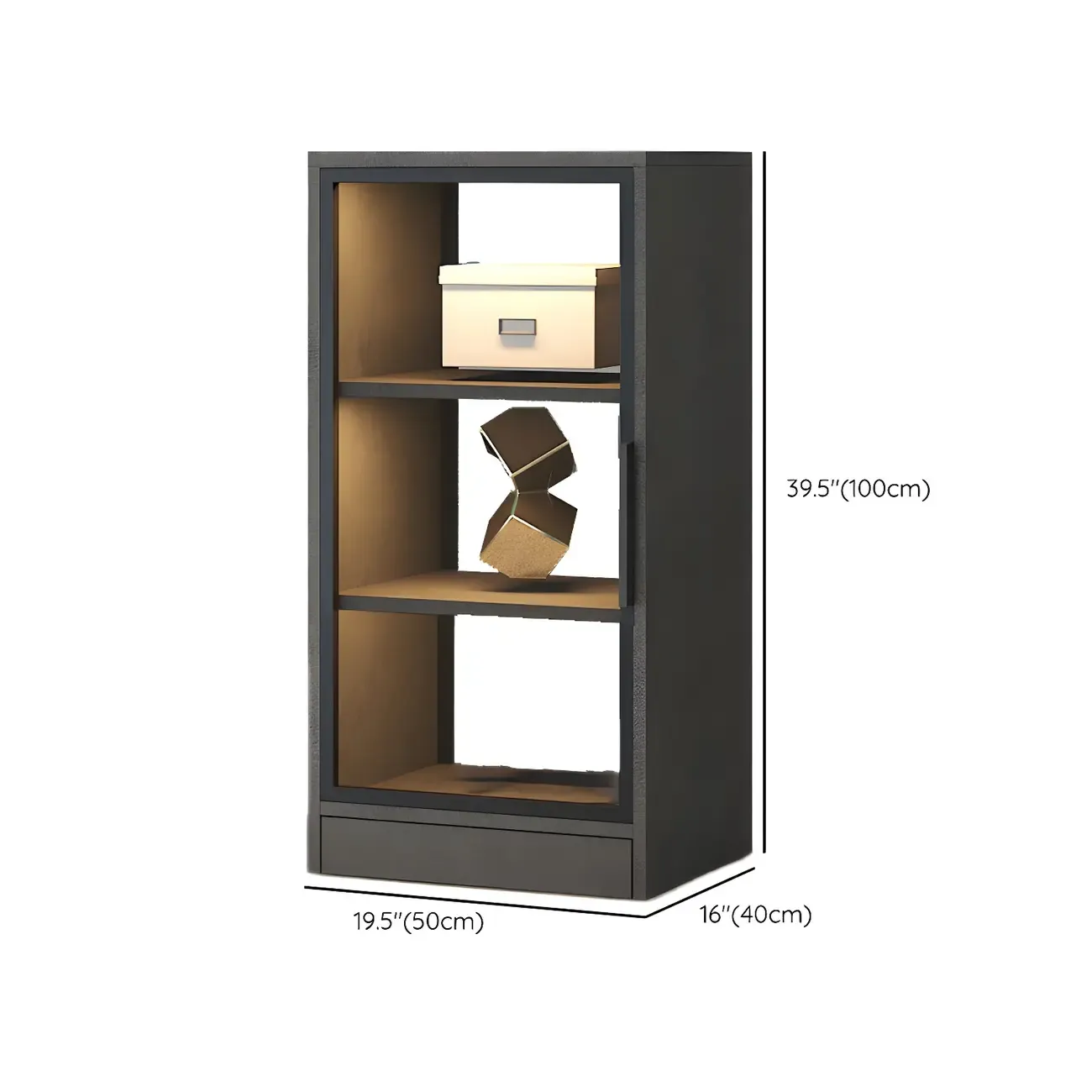 Modern Wooden Display Cabinet with Acrylic Doors & Lighting Image - 22