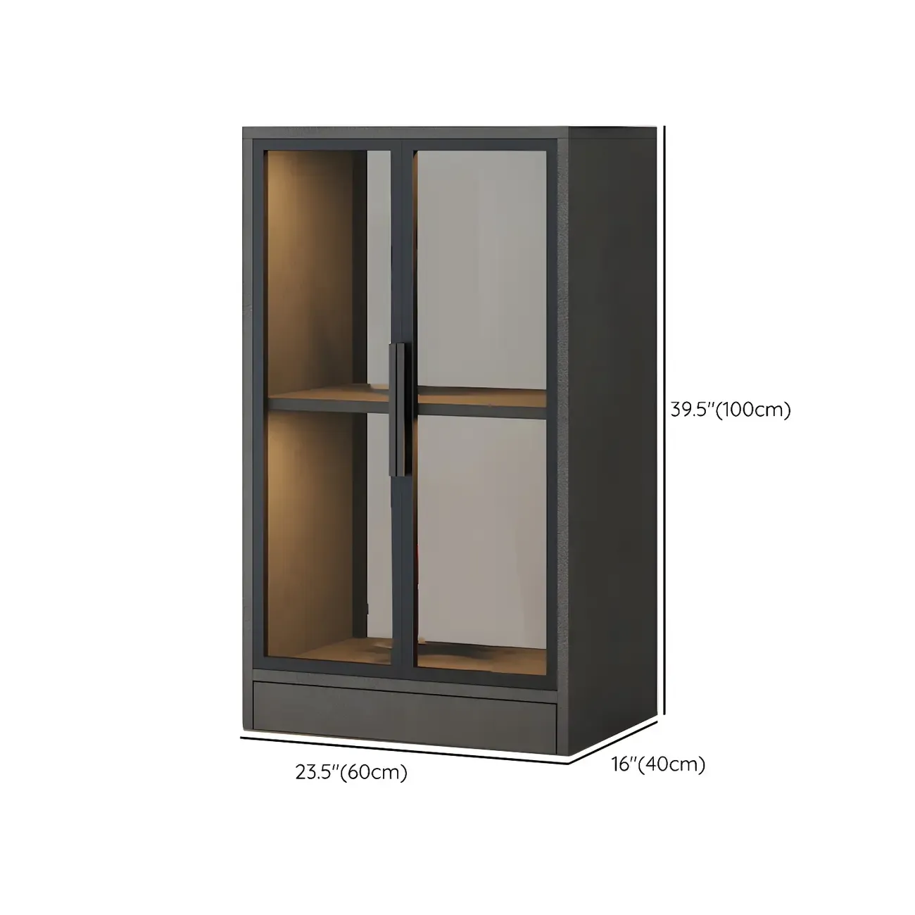 Modern Wooden Display Cabinet with Acrylic Doors & Lighting Image - 23